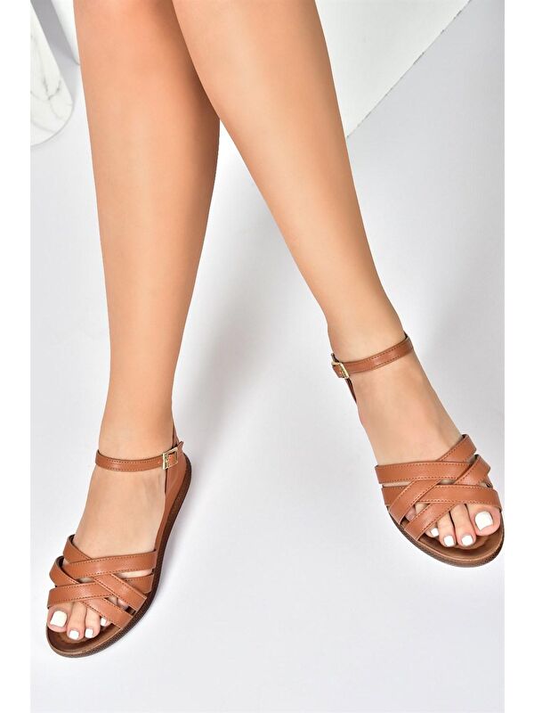 K674305409 Taba Dolgu Taban Kadın Ayakkabı - Görsel 2