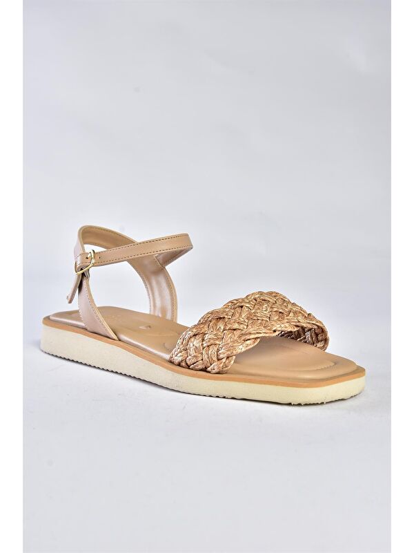 P252251709 Ten Kalın Bantlı Günlük Kadın Sandalet - Görsel 6