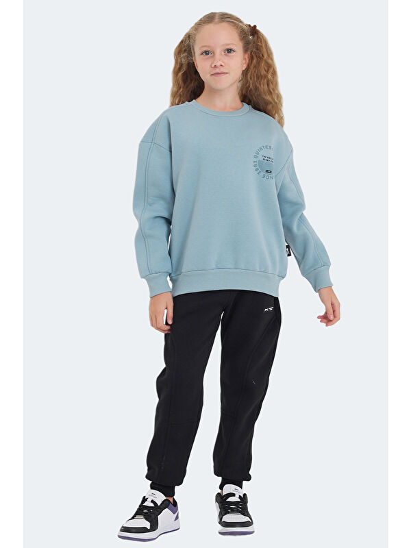 SLAZENGER LONE Unisex Çocuk Mavi Sweatshirt