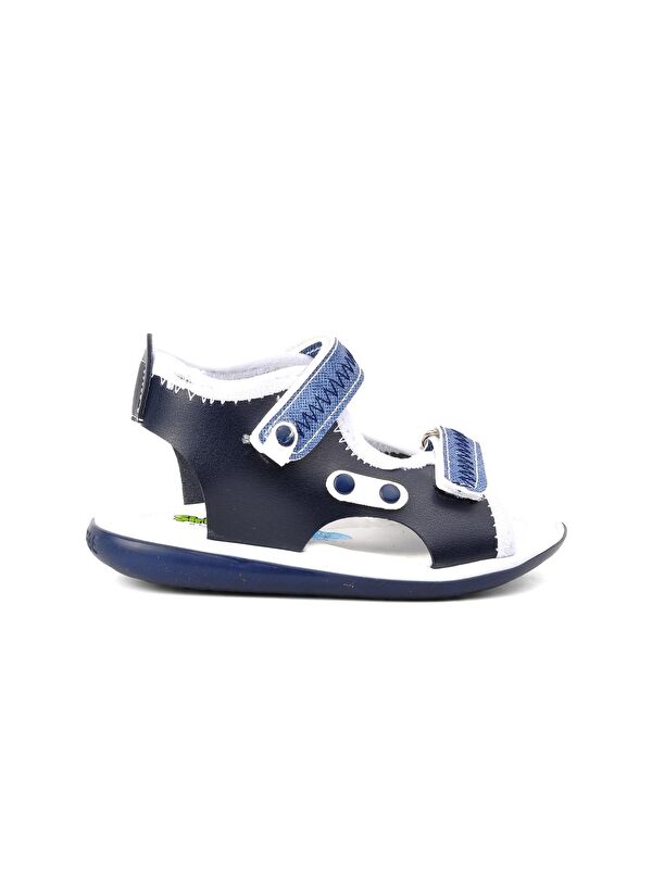 Re11 Mavi Cırt Cırtlı Erkek Çocuk Sandalet - Görsel 2