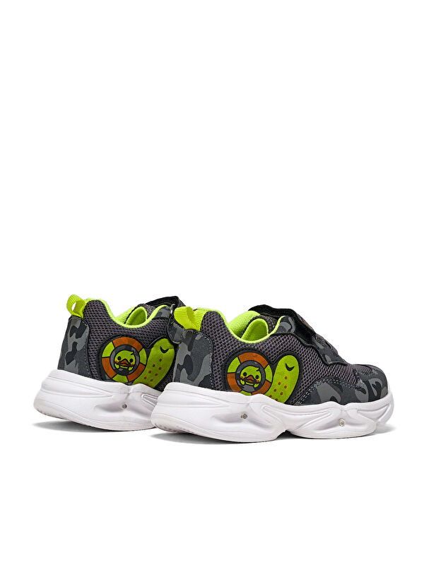 Çocuk Unisex Füme Kamuflaj Işıklı Cırtlı Ayakkabı - Görsel 4