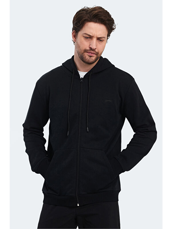 SLAZENGER KLARA I  Erkek Fermuarlı Sweatshirt Hırka Siyah
