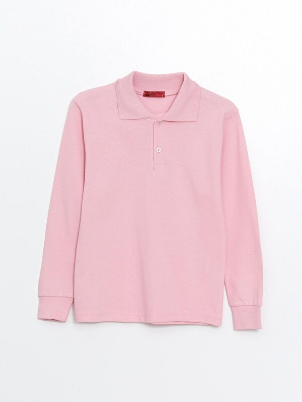 ajn Kids Polo Yaka Basic Uzun Kollu Kız Çocuk