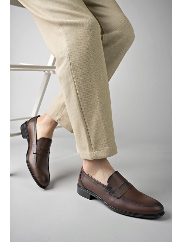 H0140 Erkek Günlük Klasik Hakiki Deri Ayakkabı - Görsel 9