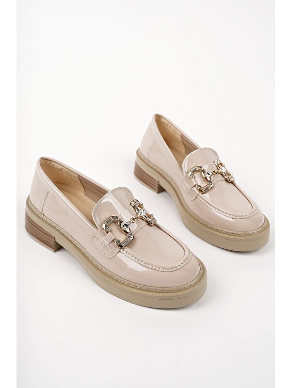 CARMENTA Kadın Loafer Kalın Taban Tokalı Günlük Casual Makosen Ayakkabı - Görsel 3