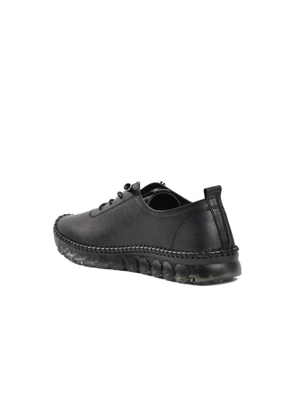 Siyah Hakiki Deri Kadın Klasik Ayakkabı 9050 - Görsel 5