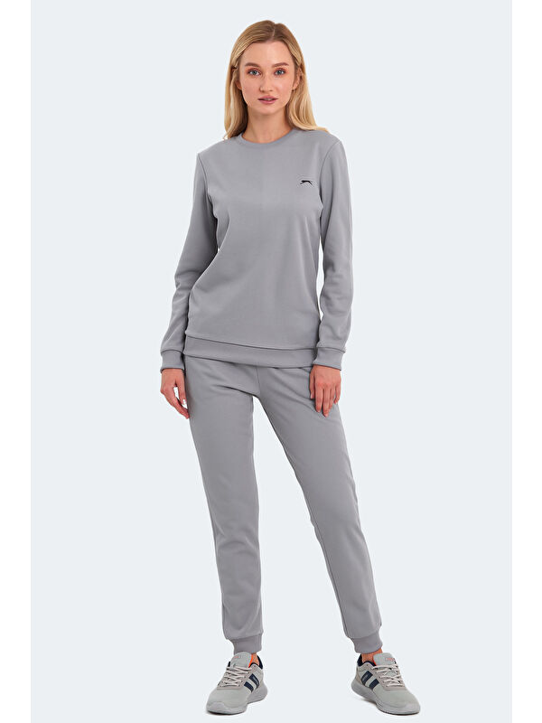 SLAZENGER OLINDA Kadın Cepli Gri Eşofman Takımı