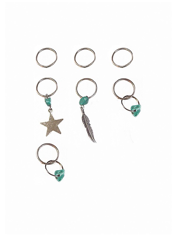 New Obsessions Turquoise Saç Küpesi Seti 7'li