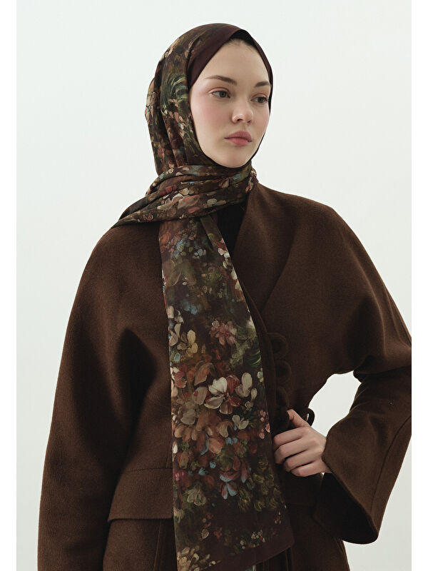 Fresh Scarfs Bordo Dark Beauty Desenli Pamuk Viskon Şal