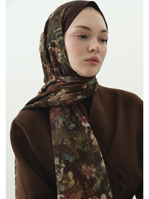 Fresh Scarfs Dark Beauty Desenli Pamuk Viskon Şal Bordo