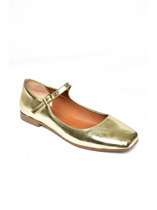 Fox Shoes S7262525 Altın Kadın Babet
