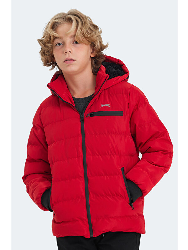 SLAZENGER CAPTAIN Unisex Çocuk Şişme Mont  Kırmızı