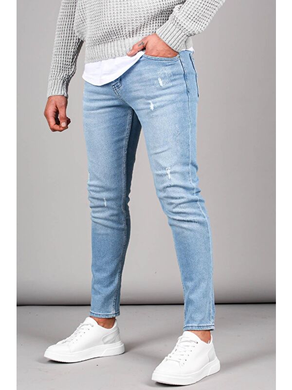 Madmext Skinny Fit Buz Mavisi Erkek Jean 5712