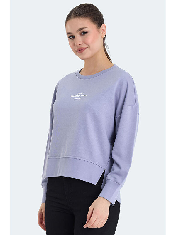 SLAZENGER VITAL Kadın Crop Lila Sweatshirt