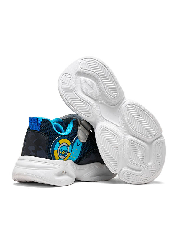 Çocuk Unisex Lacivert Kamuflaj Işıklı Cırtlı Ayakkabı - Görsel 5