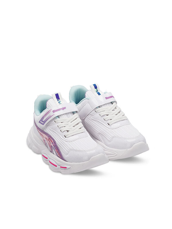 NOELA Kız Çocuk Cırt Cırtlı Beyaz / Fuşya Günlük Spor Ayakkabısı - Görsel 3