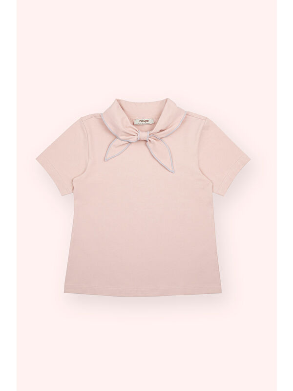 Panço Kız Çocuk Kısa Kollu Pembe Tişört