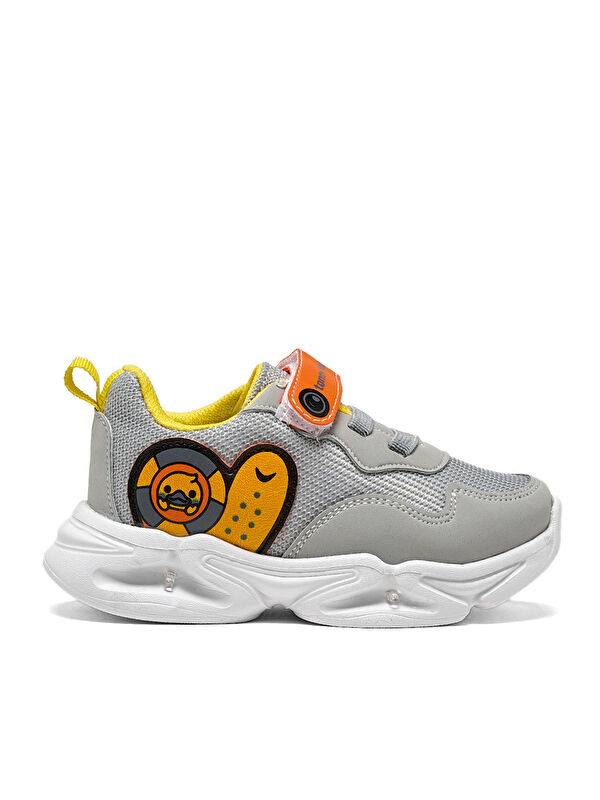 Çocuk Unisex Buz Sarı Işıklı Cırtlı Ayakkabı - Görsel 3