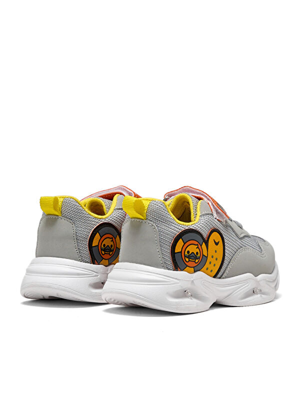 Çocuk Unisex Buz Sarı Işıklı Cırtlı Ayakkabı - Görsel 4