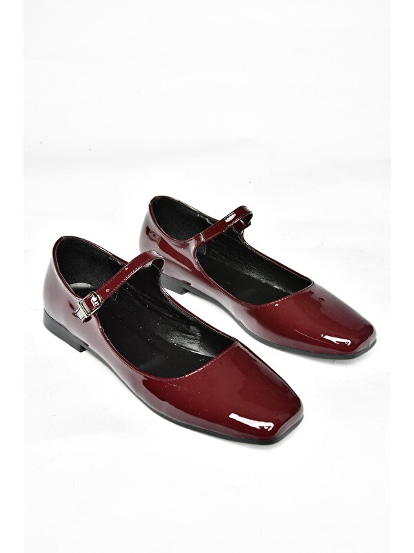 Fox Shoes S7262525 Bordo Kadın Babet