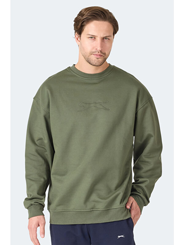 SLAZENGER VADIK Oversize Erkek Haki Sweatshirt