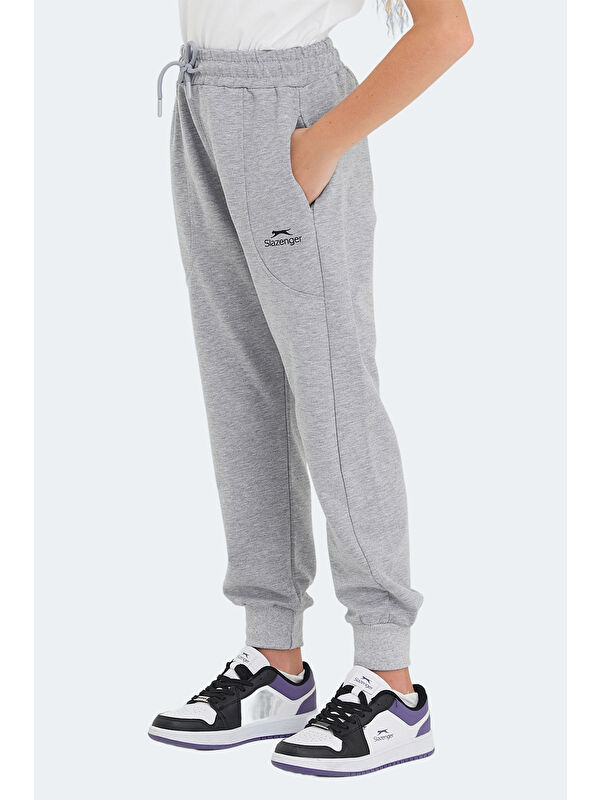 SLAZENGER LINE IN Unisex Çocuk Cepli Taş Gri Eşofman Altı