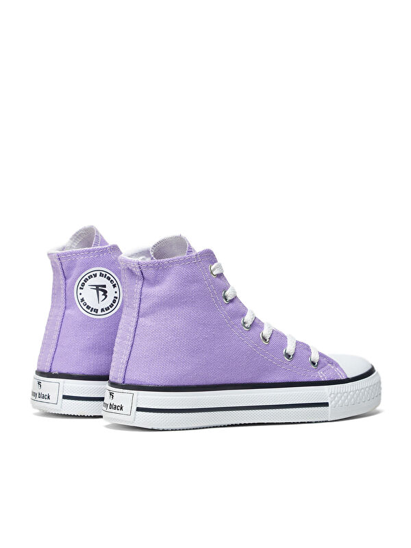 Çocuk Unisex Lila Rahat Kalıp Bağcıklı Uzun Spor Ayakkabı - Görsel 5