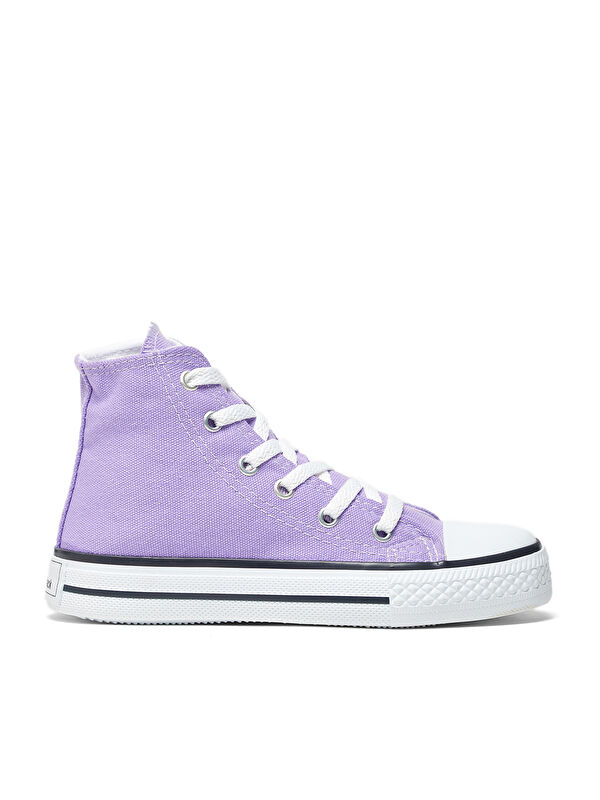 Çocuk Unisex Lila Rahat Kalıp Bağcıklı Uzun Spor Ayakkabı - Görsel 6