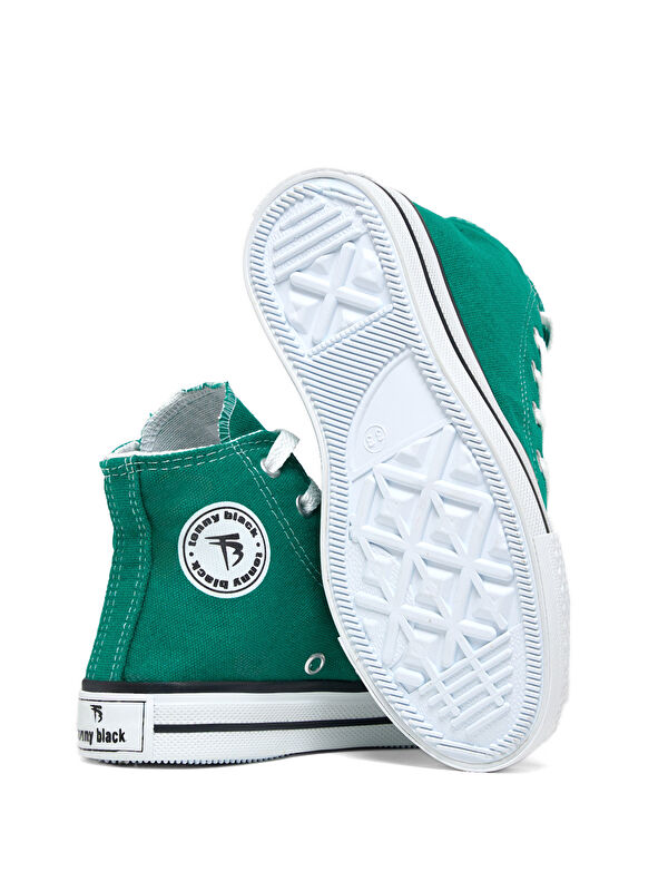 Çocuk Unisex Yeşil Rahat Kalıp Bağcıklı Uzun Spor Ayakkabı - Görsel 5