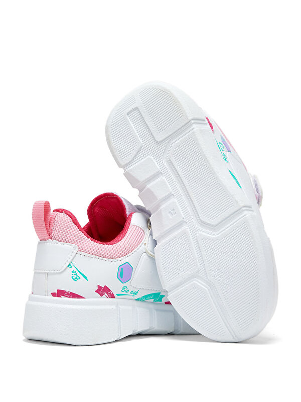 Çocuk Unisex Beyaz Şeker Rahat Kalıp Cırtlı Ayakkabı - Görsel 3