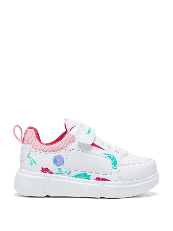 Çocuk Unisex Beyaz Şeker Rahat Kalıp Cırtlı Ayakkabı - Görsel 5