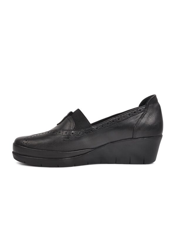 888 Siyah Kadın Hakiki Deri Günlük Ayakkabı - Görsel 5