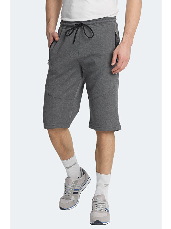SLAZENGER NATIVA Erkek Cepli Kapri Koyu Gri Şort