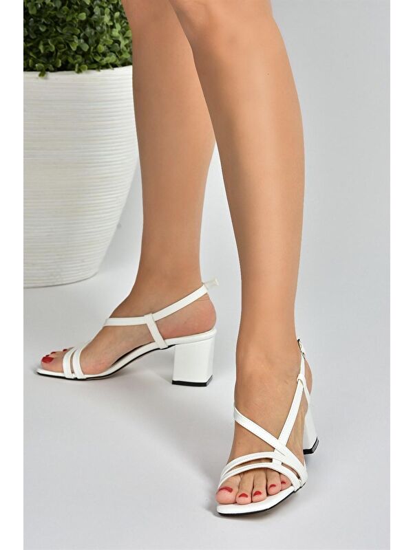 Beyaz Kadın Topuklu Ayakkabı H922741009 - Görsel 5