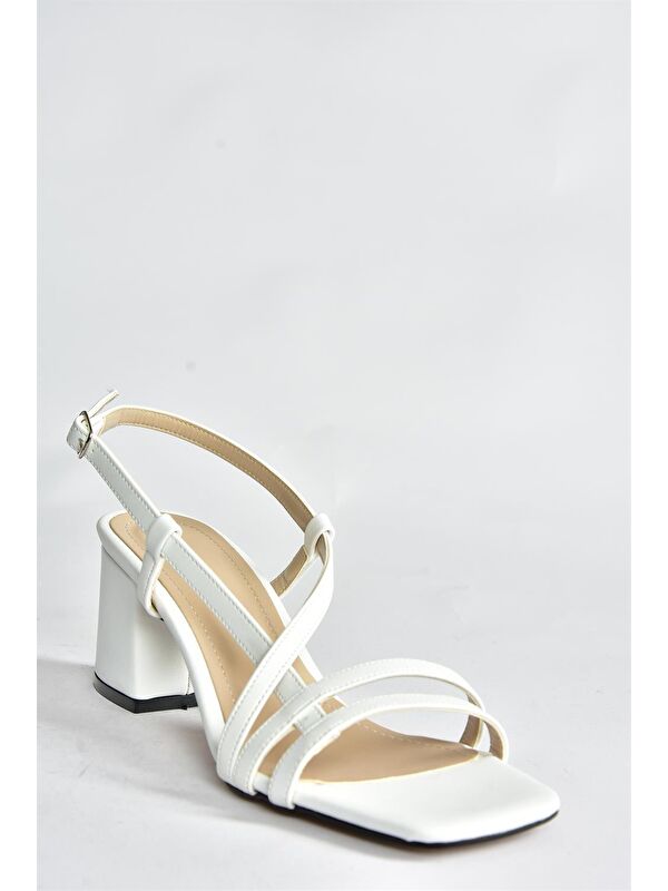Beyaz Kadın Topuklu Ayakkabı H922741009 - Görsel 6