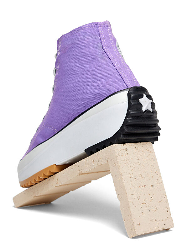 Unisex Lila Rahat Kalıp Bağcıklı Uzun Spor Ayakkabı - Görsel 6