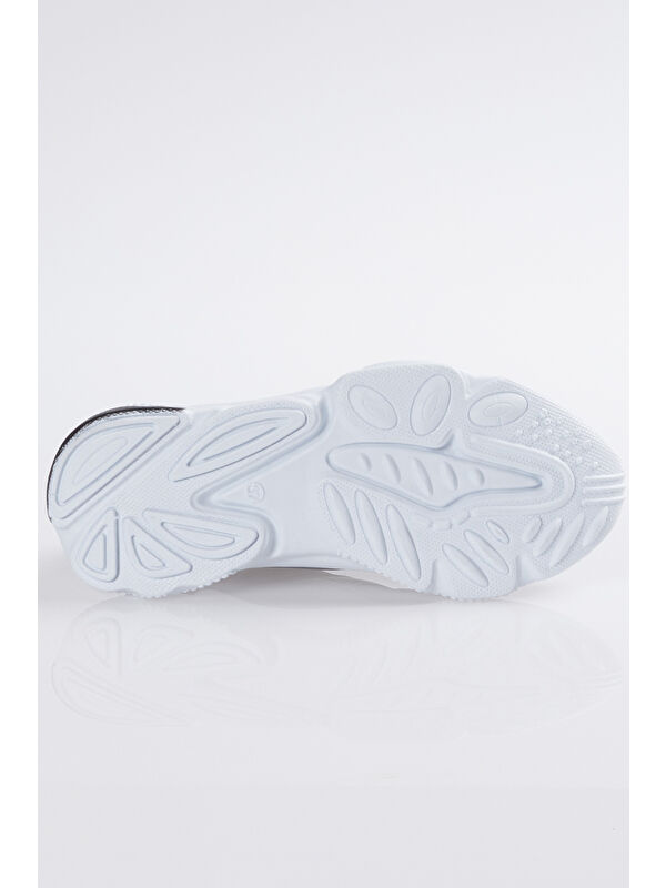 Unisex Siyah Rahat Kalıp Yüksek Taban Bağcıklı Spor Ayakkabı - Görsel 6