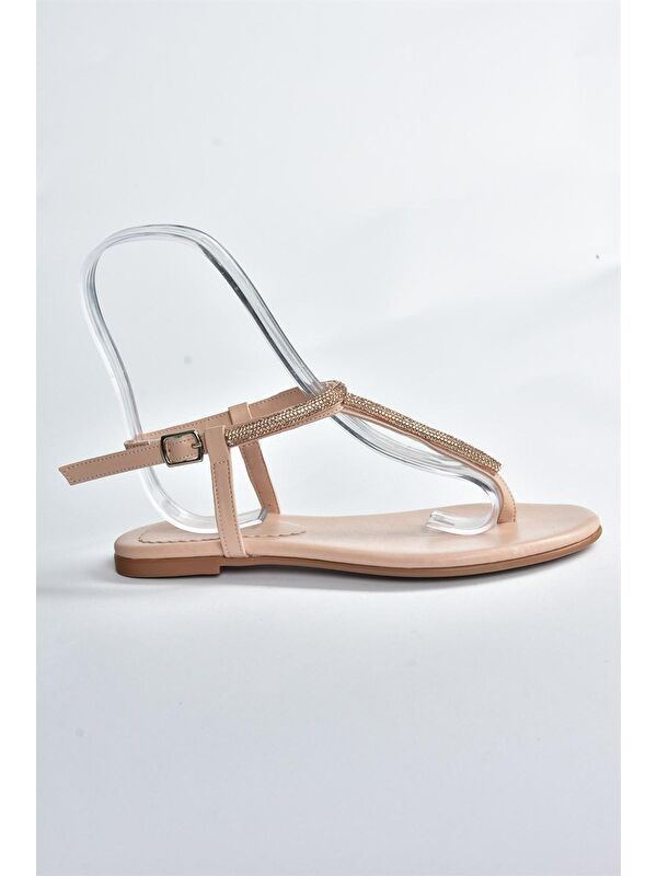 Ten Taş Detaylı Parmak Arası Sandalet M272025009 - Görsel 5