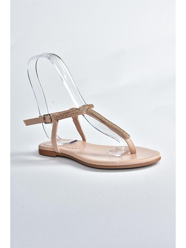 Ten Taş Detaylı Parmak Arası Sandalet M272025009 - Görsel 6