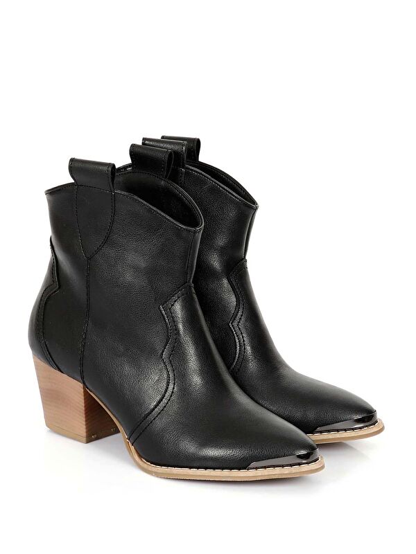 Sivri Burun Topuklu Western Kovboy Kadın Günlük Bot 32133 - Görsel 3