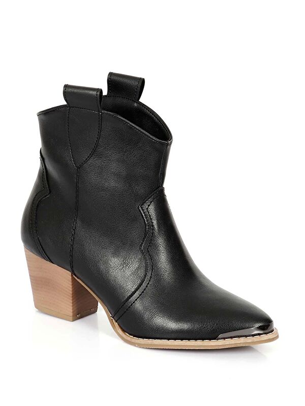 Sivri Burun Topuklu Western Kovboy Kadın Günlük Bot 32133 - Görsel 6