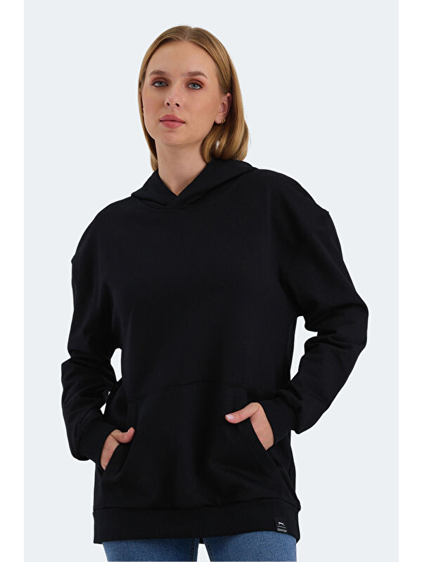 SLAZENGER VIOLENCE Kadın Siyah Sweatshirt