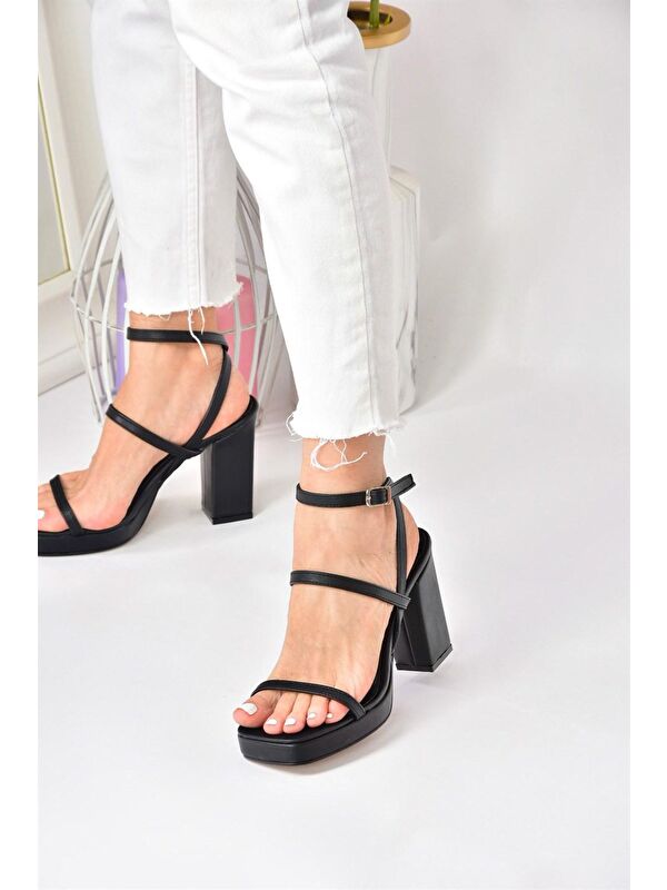 M2824627 Siyah Kadın Topuklu Ayakkabı - Görsel 6