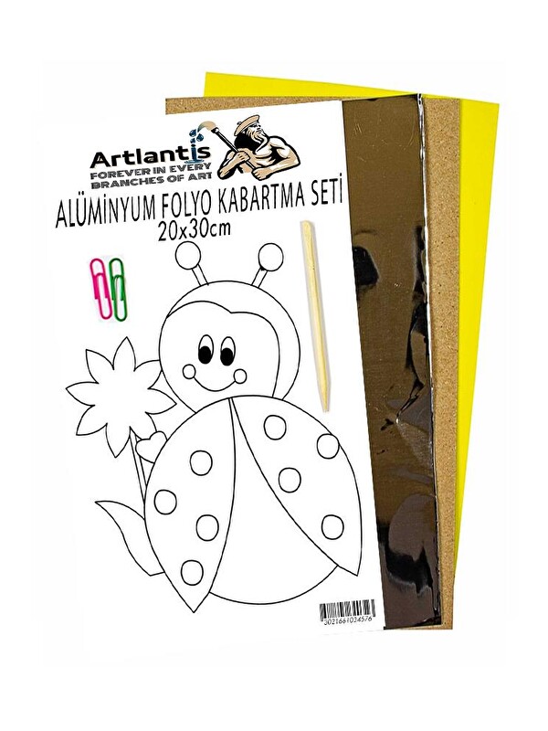 Artlantis Alüminyum Folyo Kabartma Seti 20x30 cm Deney Malzemesi 1 Paket Aliminyum Folyo Seti Kabartma
