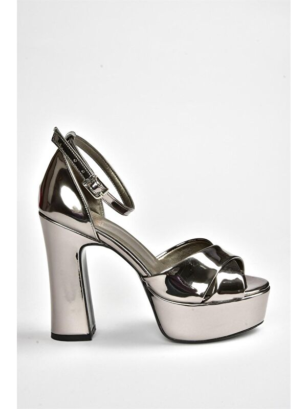 M3482025 Antrasit Kadın Topuklu Ayakkabı - Görsel 7