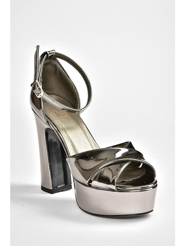 M3482025 Antrasit Kadın Topuklu Ayakkabı - Görsel 8