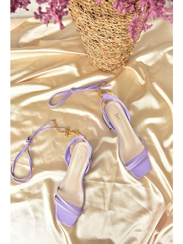 M3695412 Lila Kadın Topuklu Ayakkabı - Görsel 7