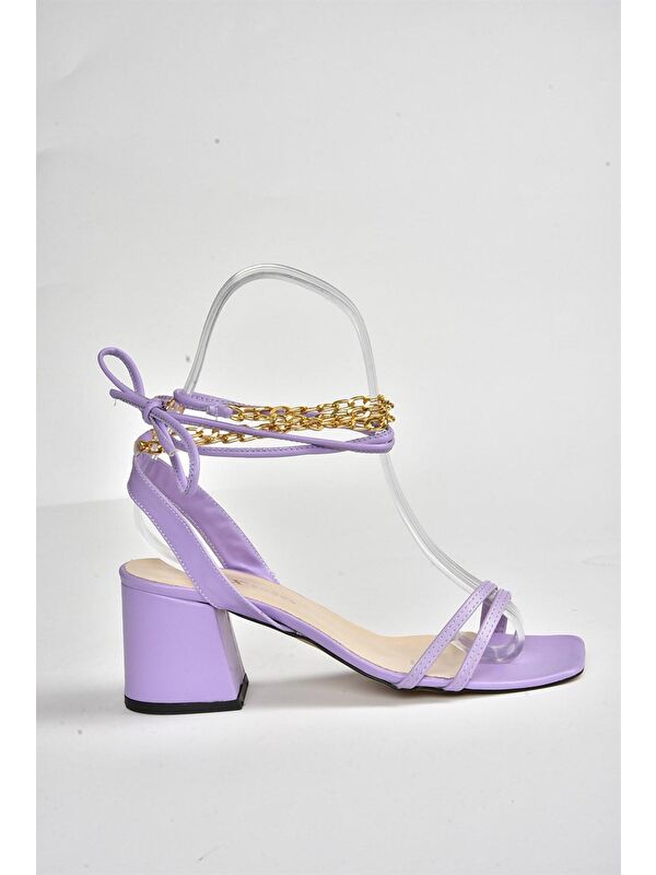 M3695412 Lila Kadın Topuklu Ayakkabı - Görsel 11