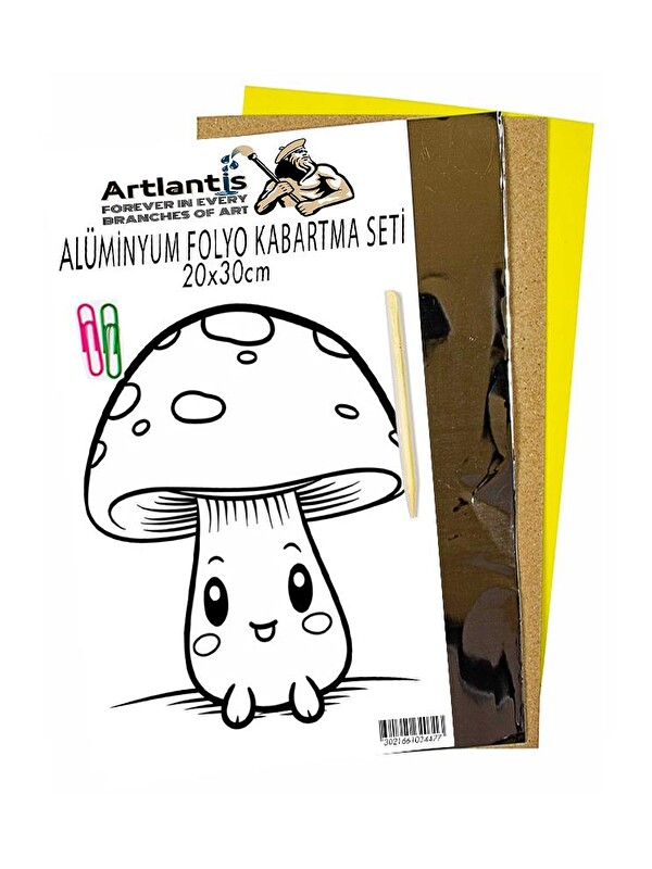 Artlantis Alüminyum Folyo Kabartma Seti 20x30 cm Deney Malzemesi 1 Paket Aliminyum Folyo Seti Kabartma