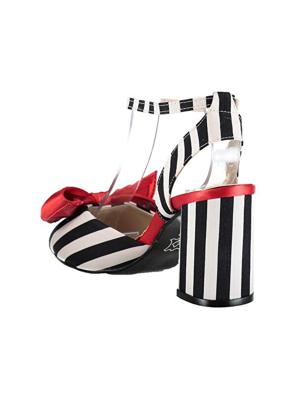 Siyah/Beyaz/Kırmızı Kadın Topuklu Ayakkabı D654070704 - Görsel 4
